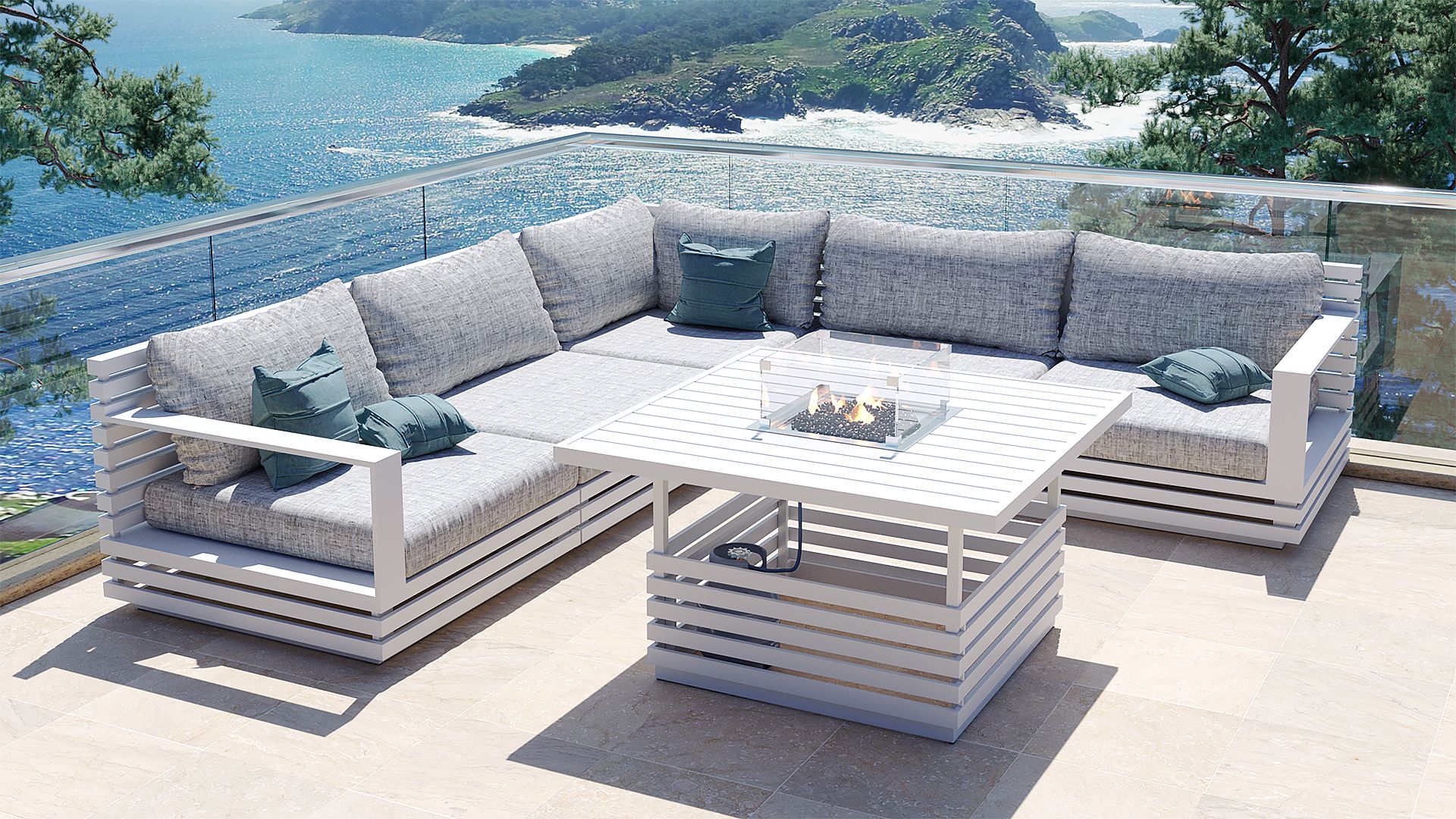 Lounge Mit Feuertisch