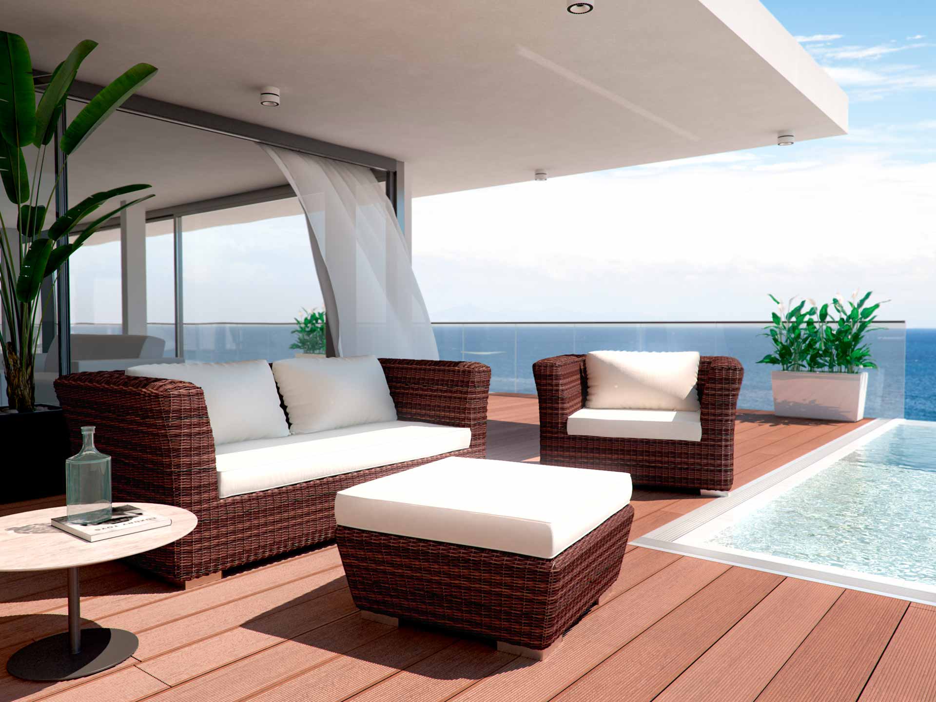 Luxus Rattan Gruppe Rigantona S