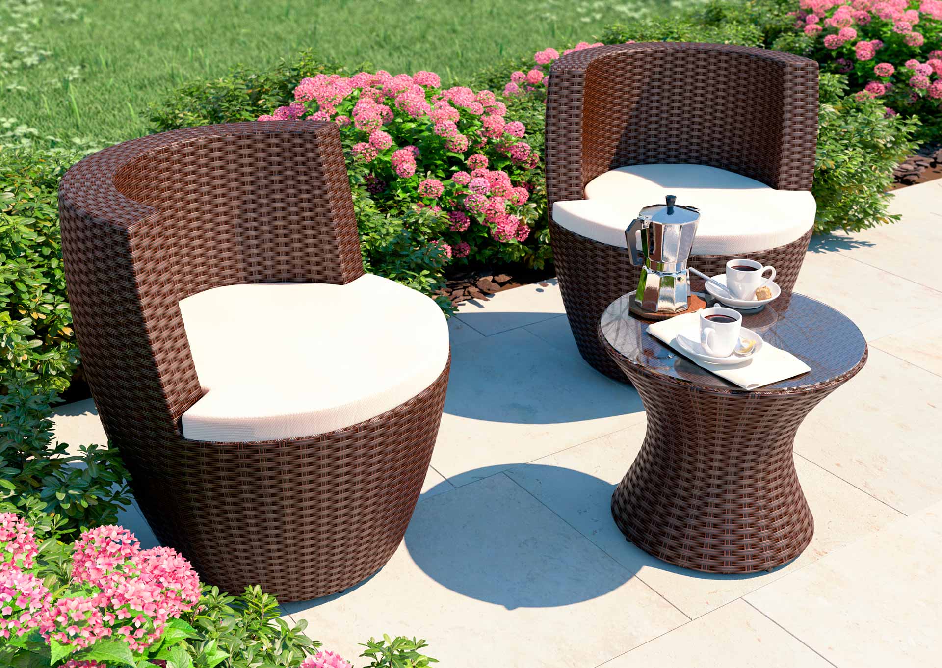 Rattan Vasen Set Ticino